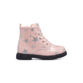 Anfibi rosa effetto vernice da bambina con stelline Le scarpe di Alice, Scarpe Bambini, SKU k273000127, Immagine 0